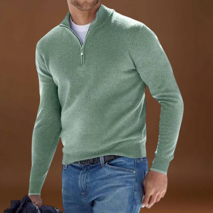 Vincek - Kényelmes Cipzáras Kötött Pulóver