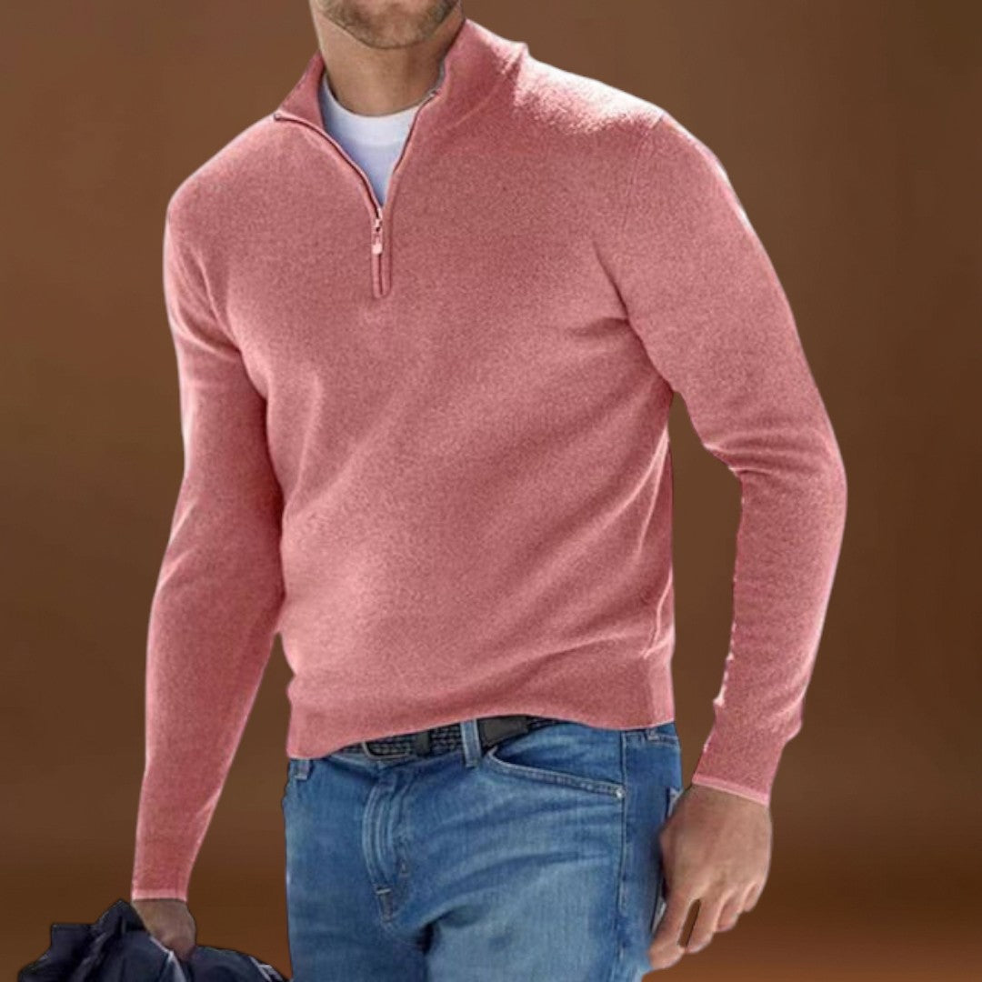 Rómeó - Kényelmes Cipzáras Pulóver