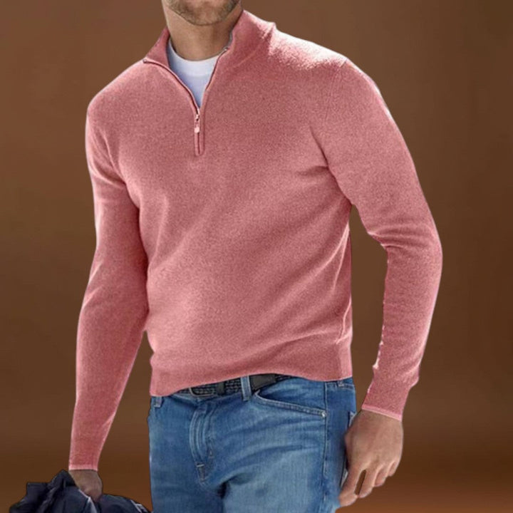 Vincek - Kényelmes Cipzáras Kötött Pulóver