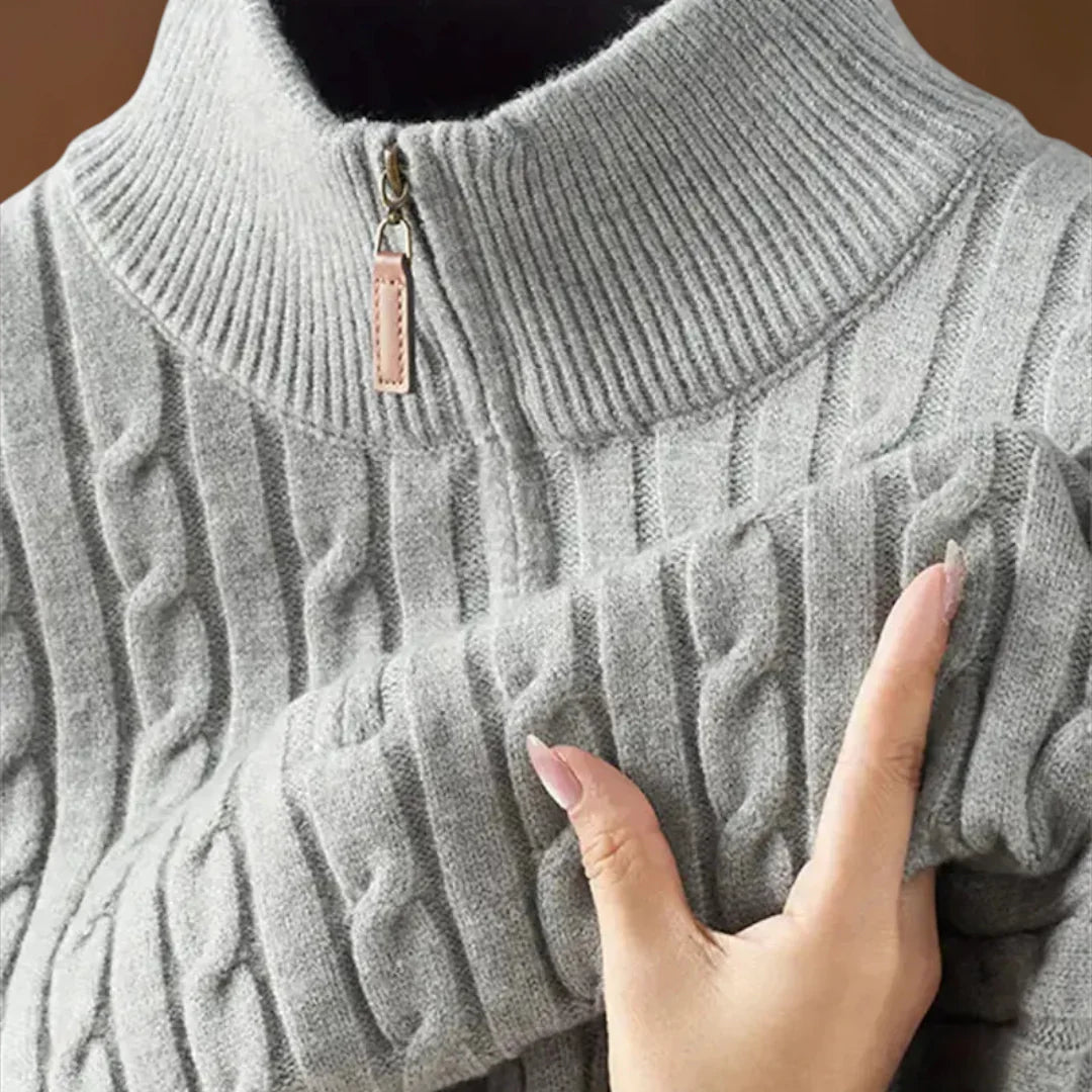 Torda - Cipzáros Pulóver Kellemes Anyagból