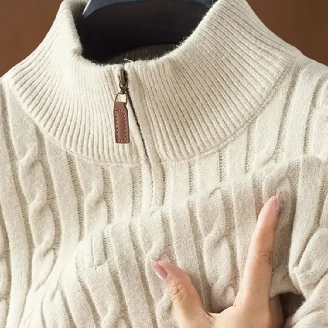 Torda - Cipzáros Pulóver Kellemes Anyagból