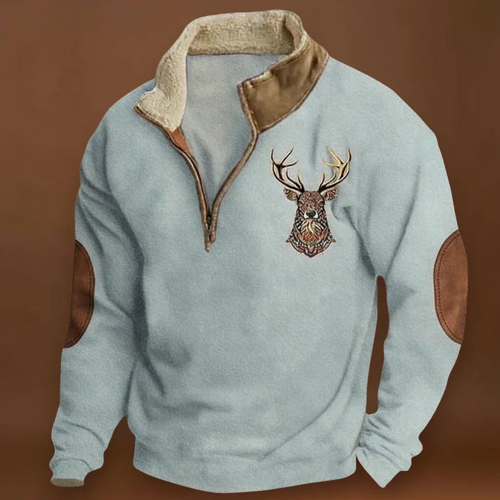 Áron | Szarvasmintás Pulóver