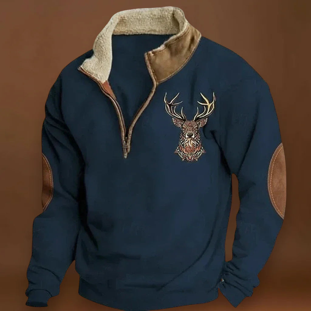 Áron | Szarvasmintás Pulóver