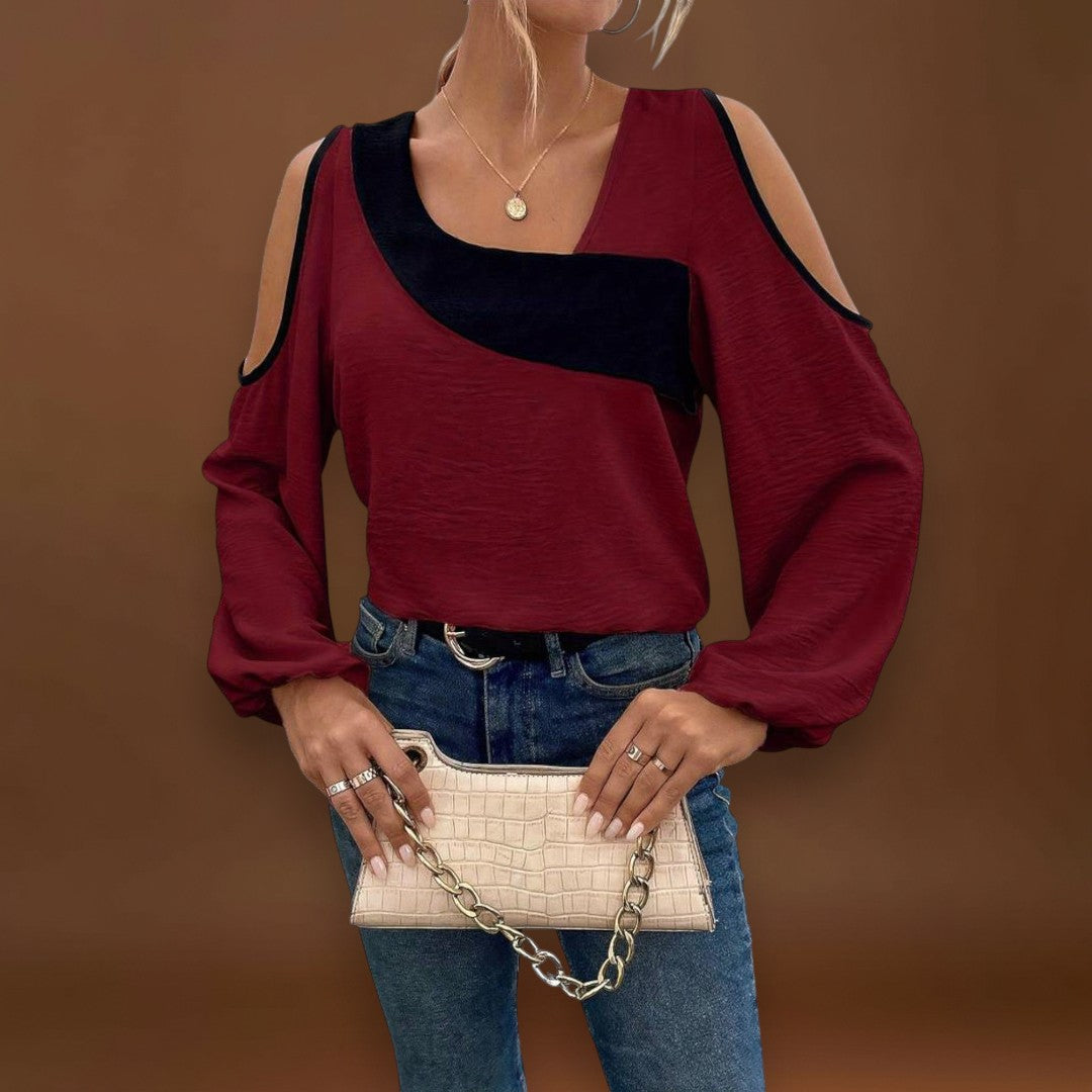 Nelli - Négyzet alakú dekoltázsú blúz