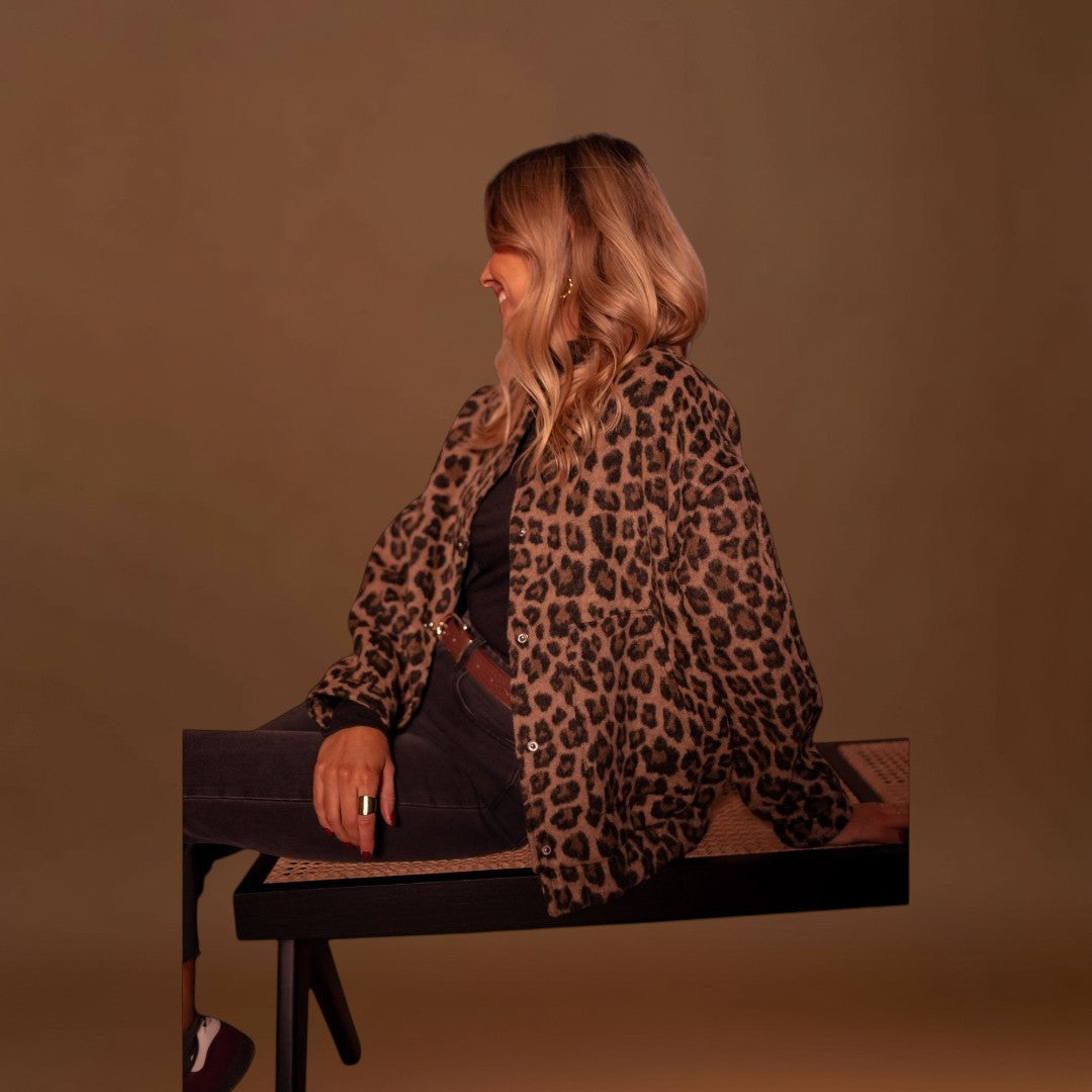 Lucilla - Modern kabát leopárdmintával
