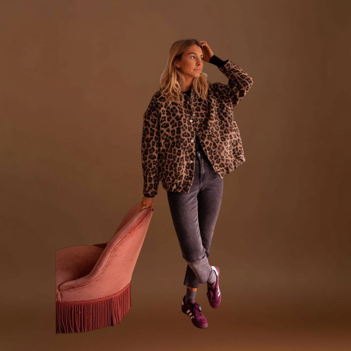 Lucilla - Modern kabát leopárdmintával