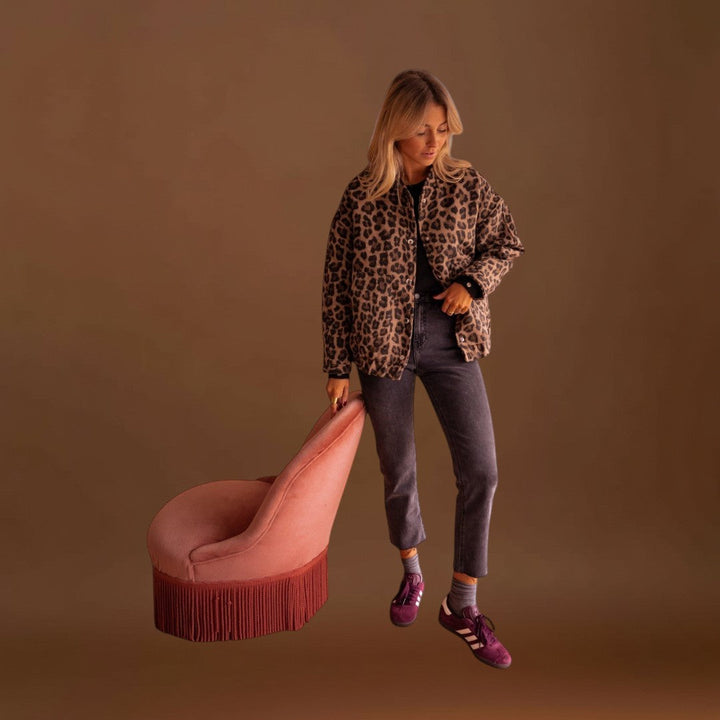 Lucilla - Modern kabát leopárdmintával